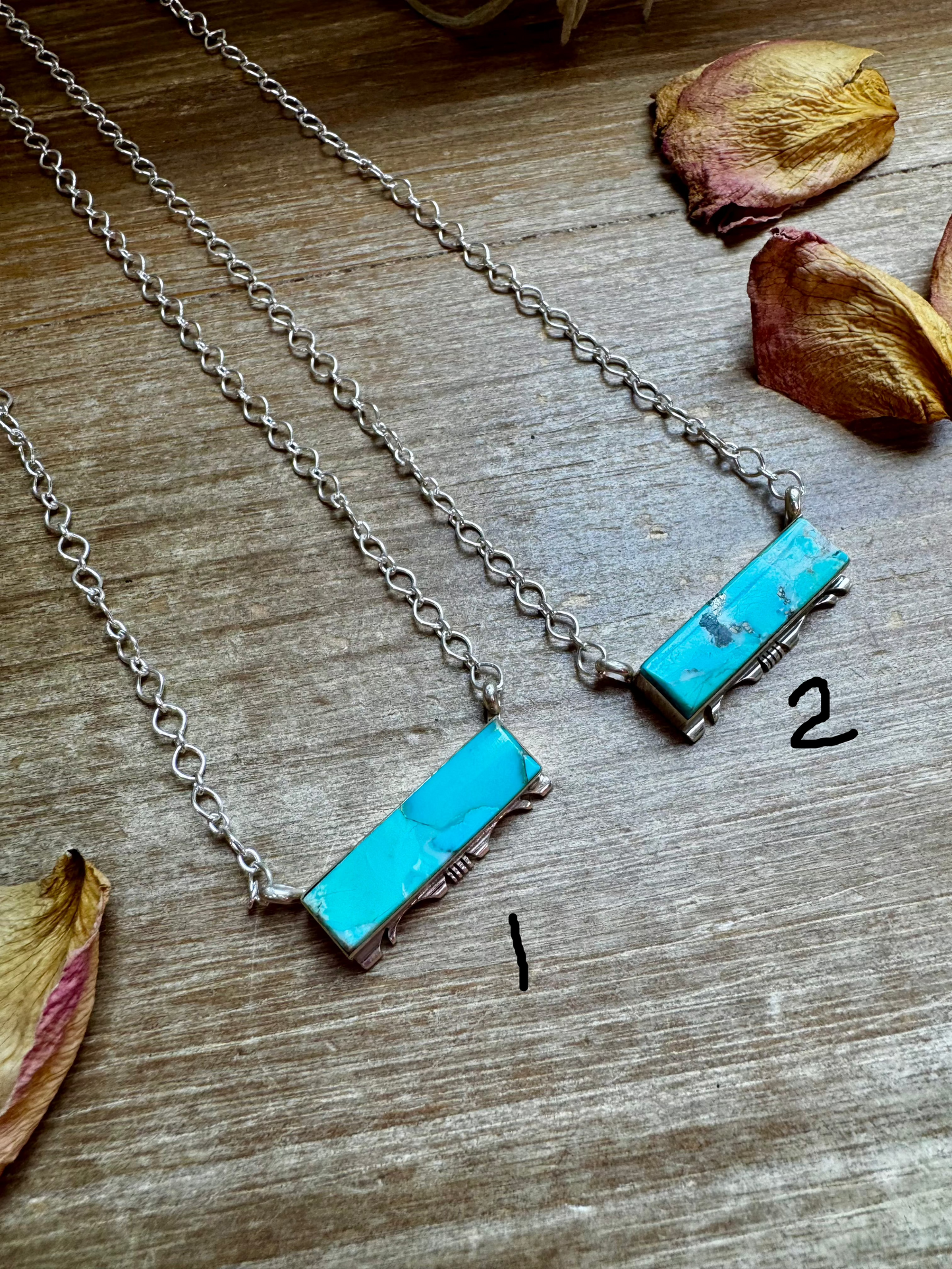 20-InchSterling Silver & Kingman Bar Turquoise Necklace –