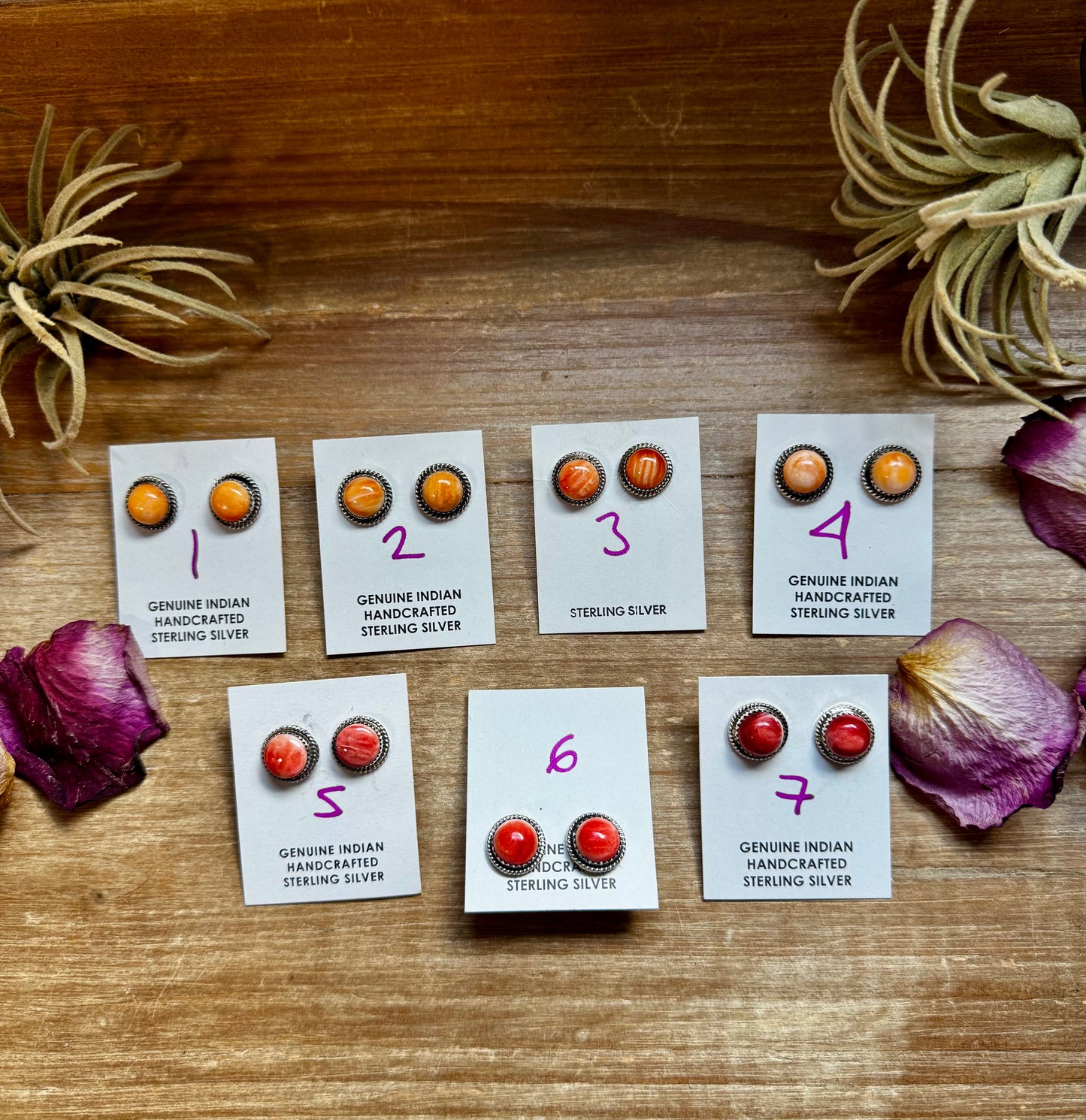 Spiny Oyster Stud Earrings – Sterling Silver - pick your