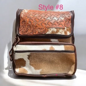 Leather and cowhide backpacks