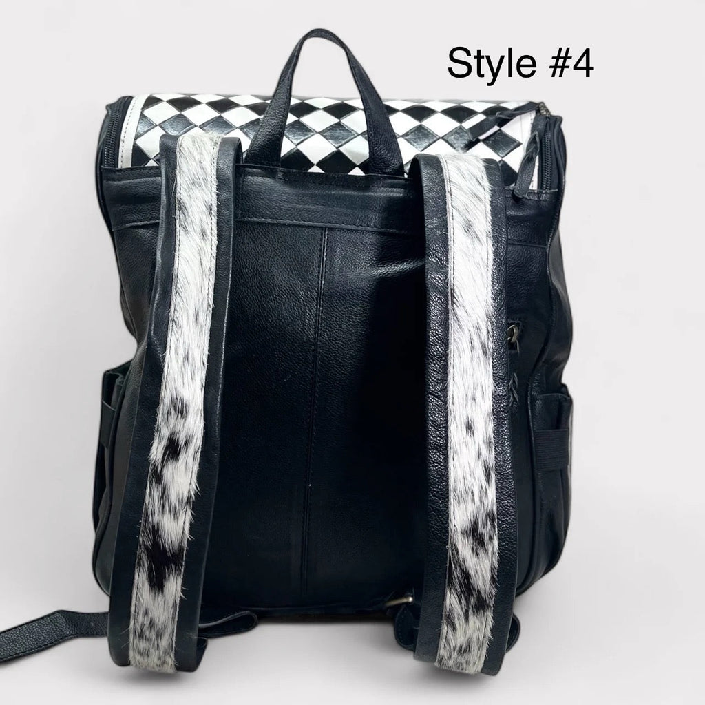 Leather and cowhide backpacks