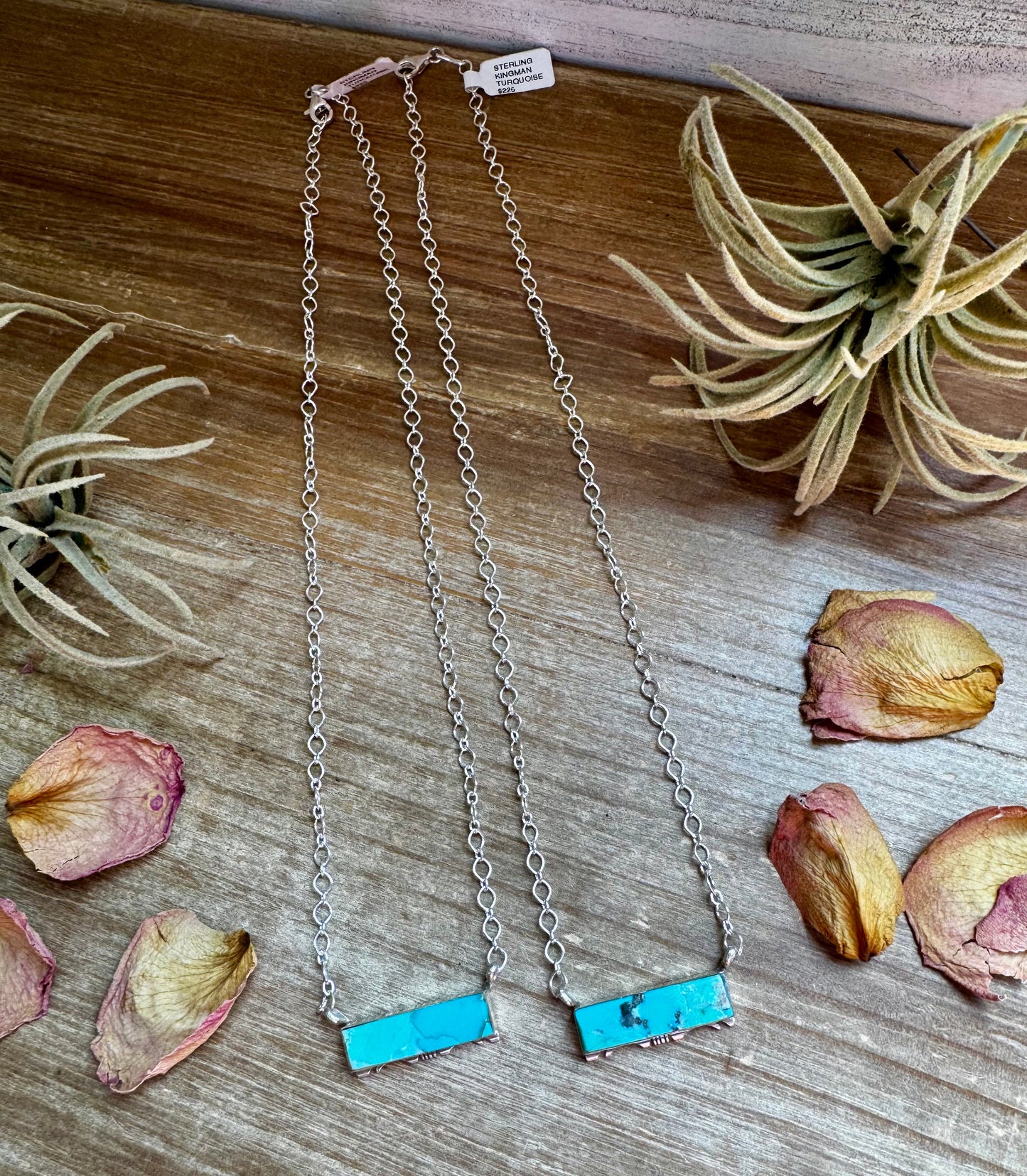 20-InchSterling Silver & Kingman Bar Turquoise Necklace –