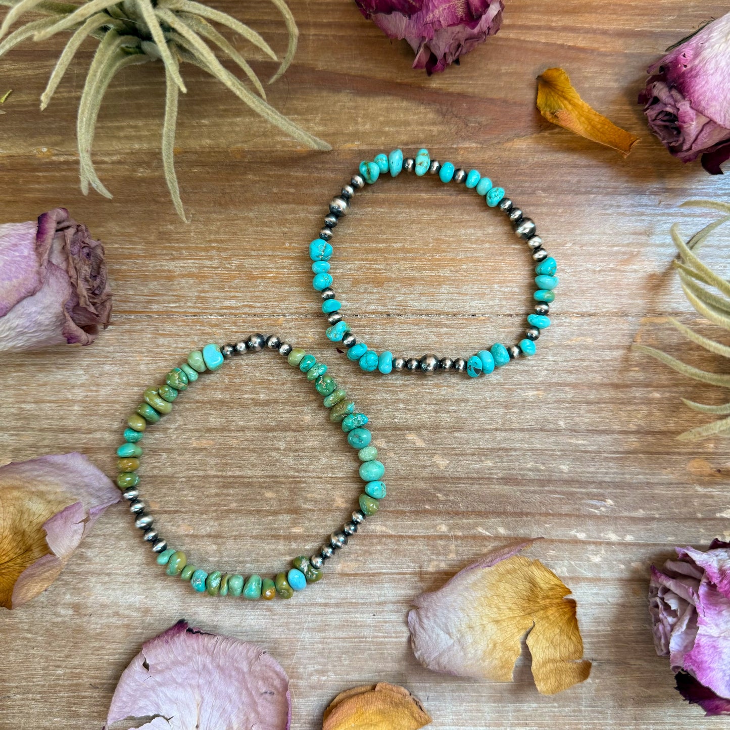 Sterling Silver Mini Wolf Stretchy Bracelet Bundle (Set of 2) –  Mixed Stone