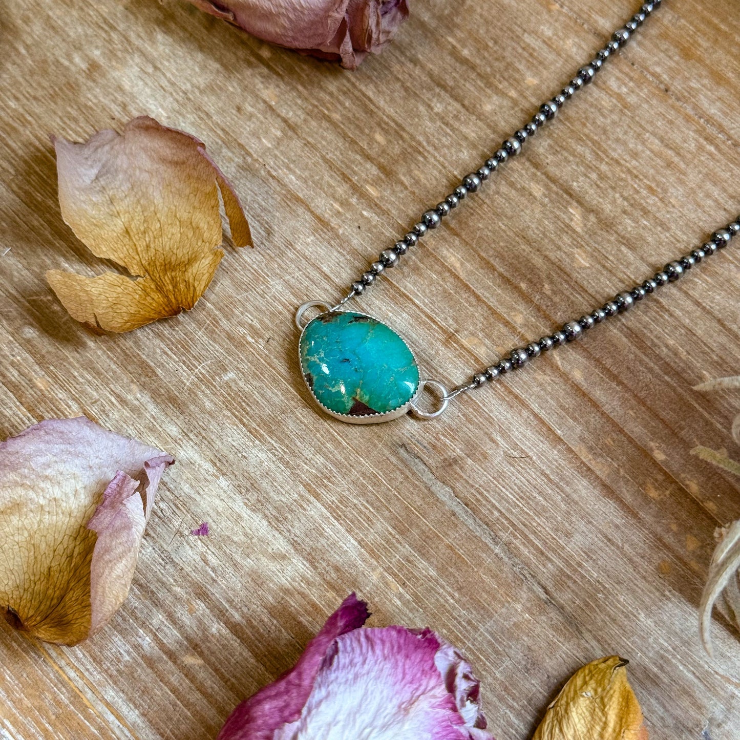 Sterling Silver & Turquoise Choker – 13”