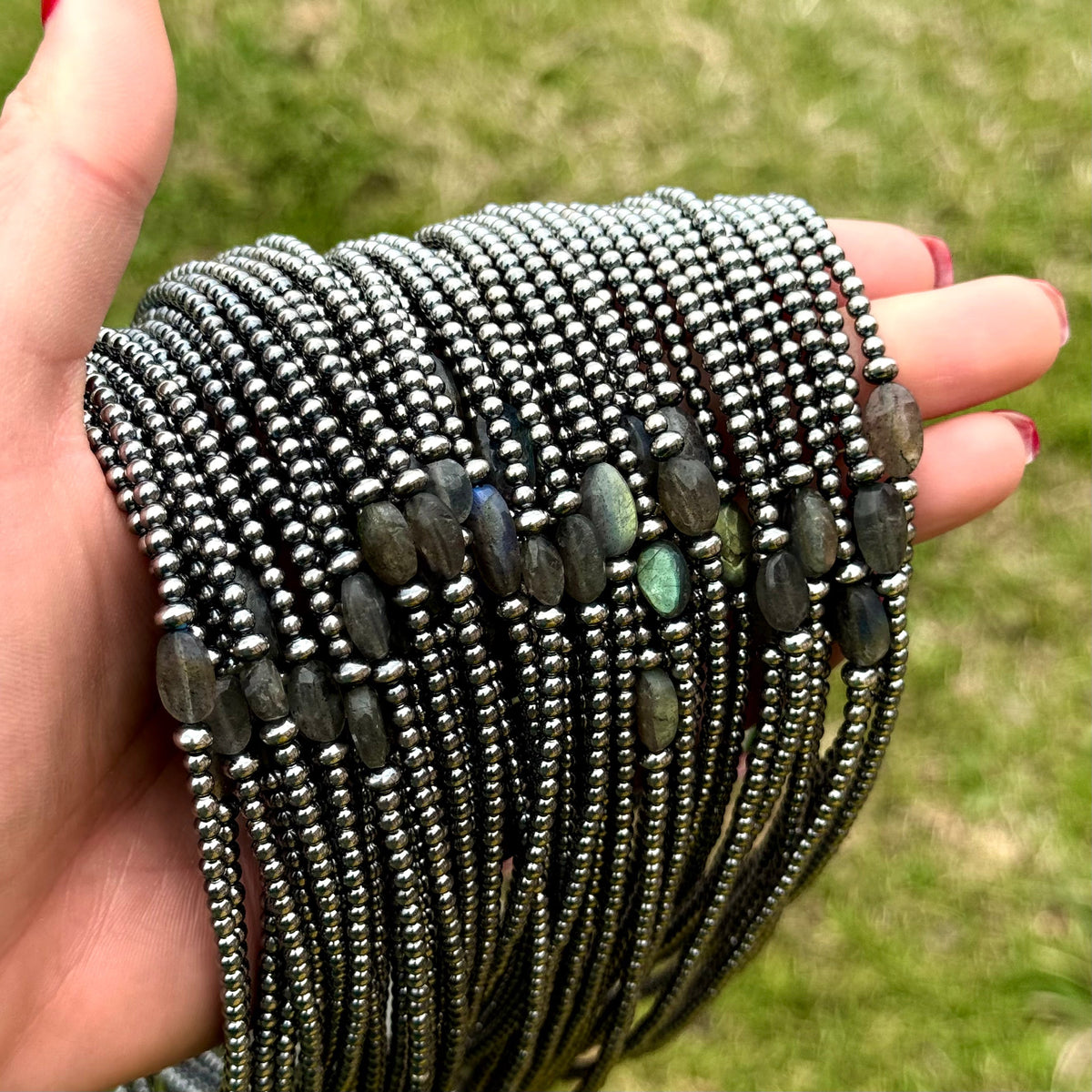Sterling Silver Pearl & Labradorite Necklace – 16”