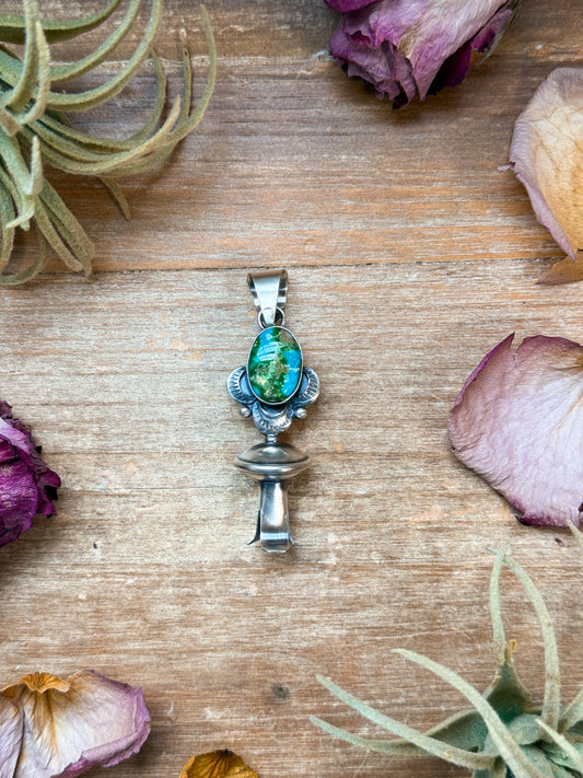 Sterling Silver Sonoran Gold Turquoise Blossom Pendant