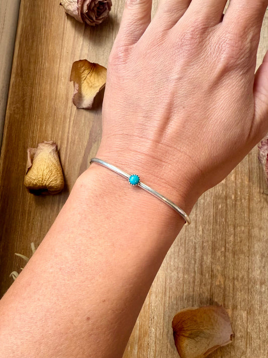 Sterling Silver Kingman Turquoise Cuff Bracelet