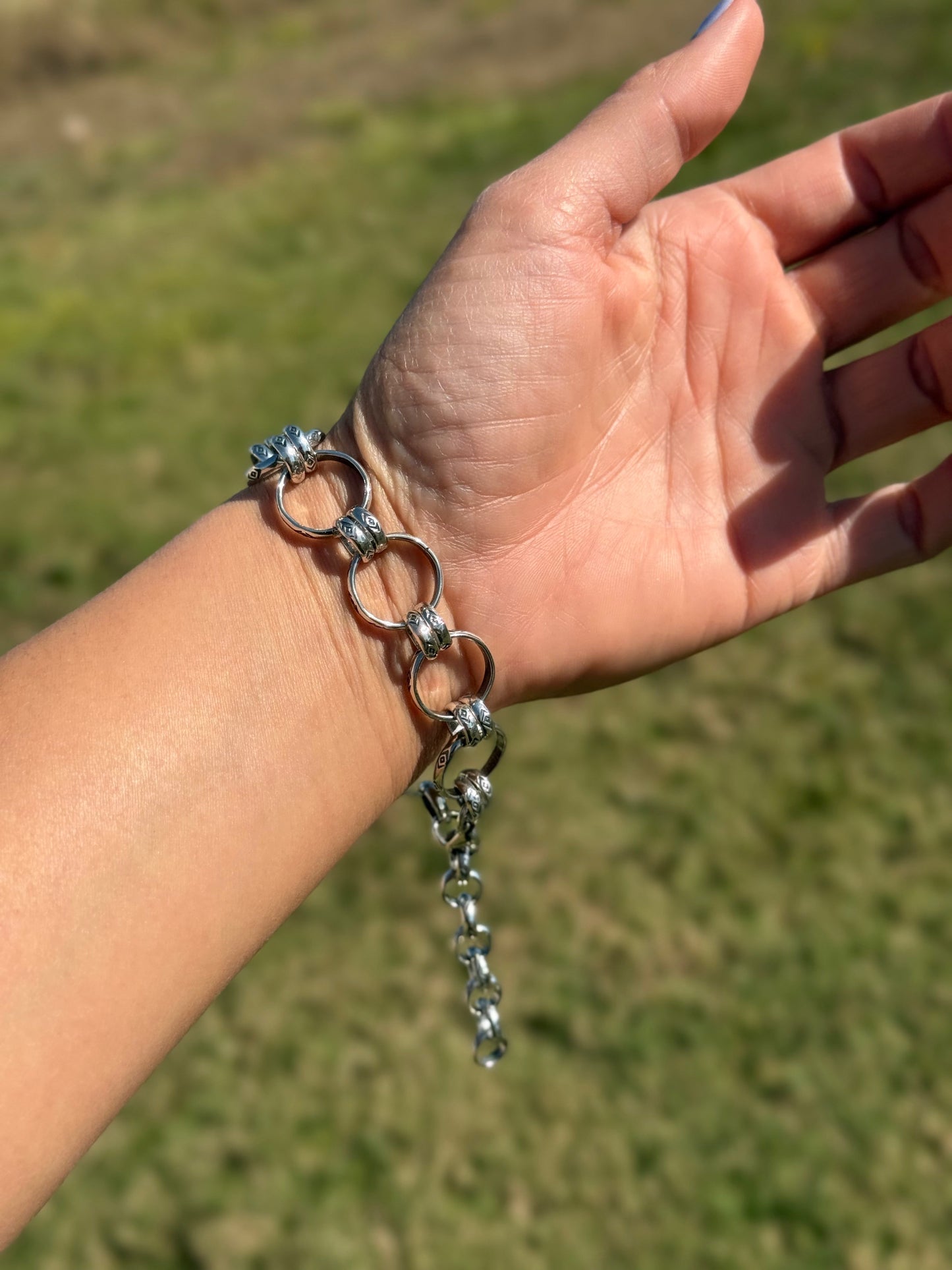 Sterling Silver Medicine Man Eye Charm Chain – 7" + 2" Extender – Artist Jason Ogg