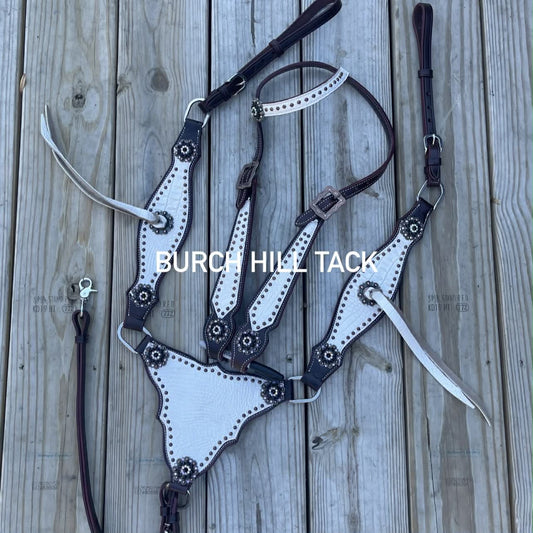 Ready to Ship Made to Order Western Tack Set - White, Gladiator (BHT061)